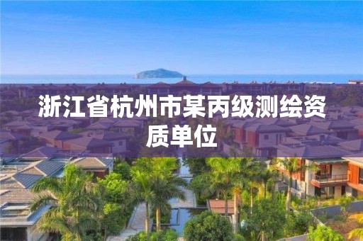 浙江省杭州市某丙级测绘资质单位