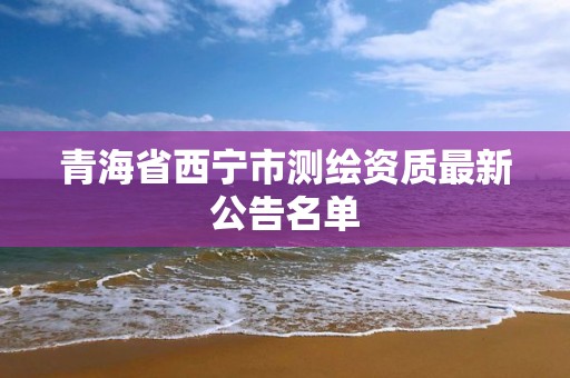 青海省西宁市测绘资质最新公告名单