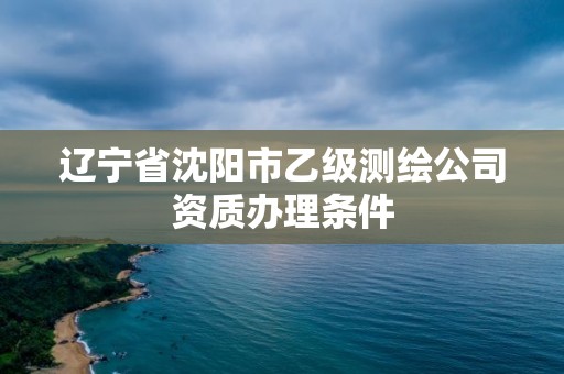 辽宁省沈阳市乙级测绘公司资质办理条件