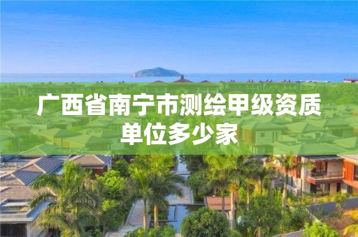 广西省南宁市测绘甲级资质单位多少家