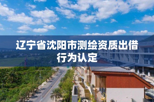 辽宁省沈阳市测绘资质出借行为认定