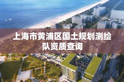 上海市黄浦区国土规划测绘队资质查询