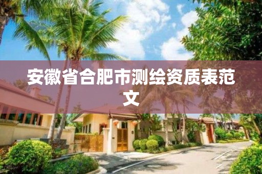 安徽省合肥市测绘资质表范文