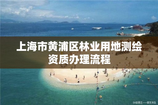 上海市黄浦区林业用地测绘资质办理流程