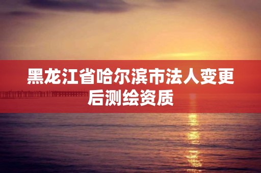 黑龙江省哈尔滨市法人变更后测绘资质