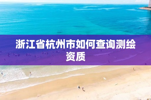 浙江省杭州市如何查询测绘资质