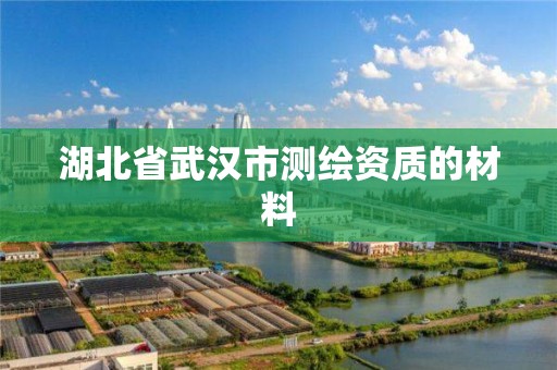 湖北省武汉市测绘资质的材料