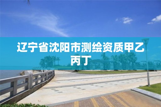 辽宁省沈阳市测绘资质甲乙丙丁