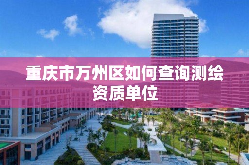 重庆市万州区如何查询测绘资质单位