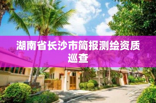 湖南省长沙市简报测绘资质巡查