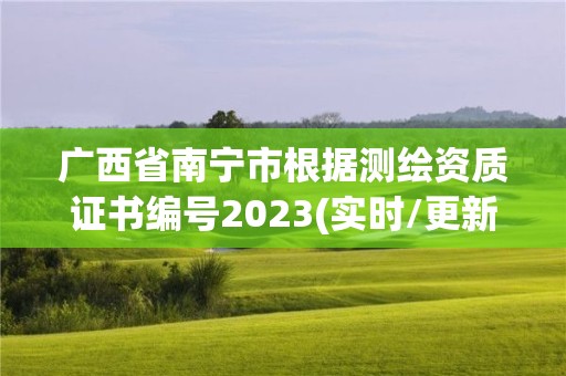 广西省南宁市根据测绘资质证书编号2023(实时/更新中)