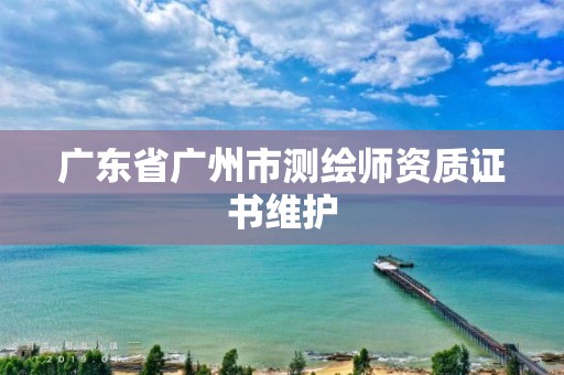 广东省广州市测绘师资质证书维护