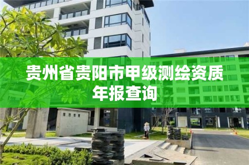 贵州省贵阳市甲级测绘资质年报查询