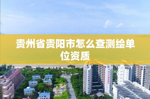 贵州省贵阳市怎么查测绘单位资质