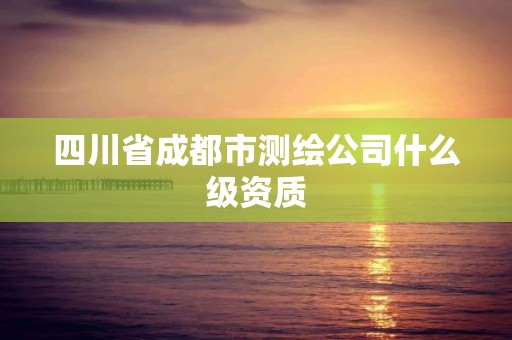 四川省成都市测绘公司什么级资质