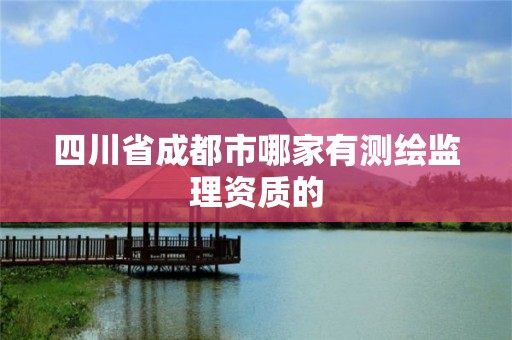 四川省成都市哪家有测绘监理资质的