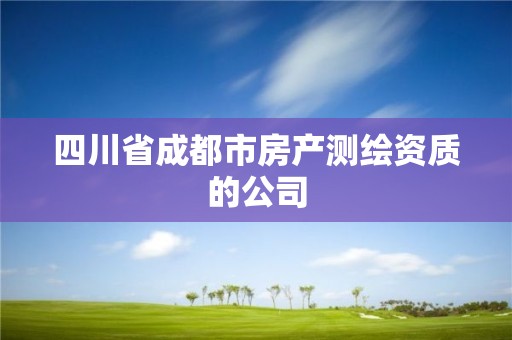 四川省成都市房产测绘资质的公司