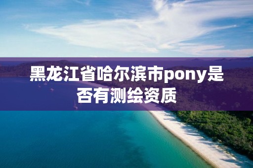 黑龙江省哈尔滨市pony是否有测绘资质