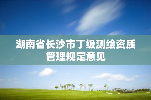 湖南省长沙市丁级测绘资质管理规定意见