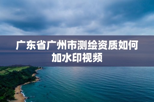 广东省广州市测绘资质如何加水印视频