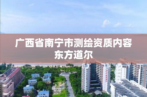 广西省南宁市测绘资质内容东方道尔