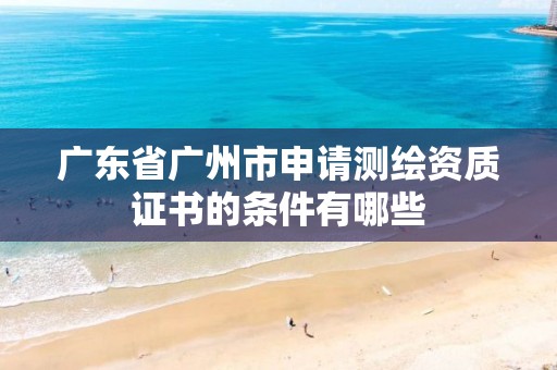 广东省广州市申请测绘资质证书的条件有哪些