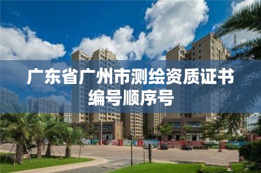 广东省广州市测绘资质证书编号顺序号