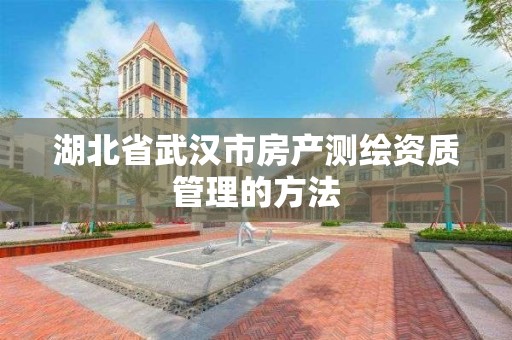 湖北省武汉市房产测绘资质管理的方法