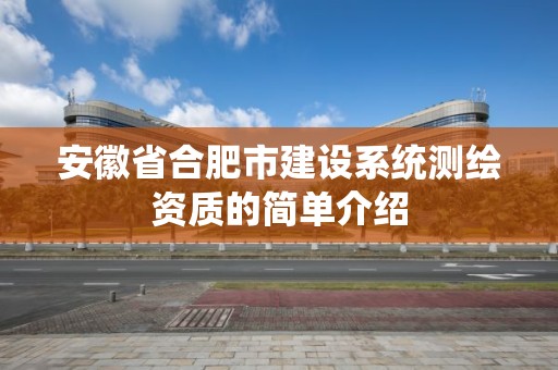 安徽省合肥市建设系统测绘资质的简单介绍