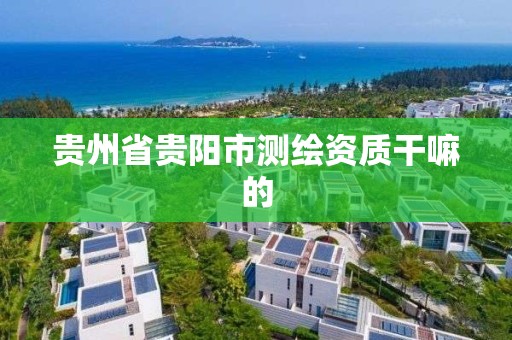 贵州省贵阳市测绘资质干嘛的