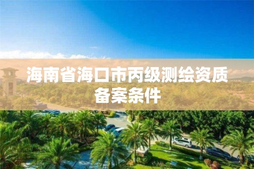 海南省海口市丙级测绘资质备案条件