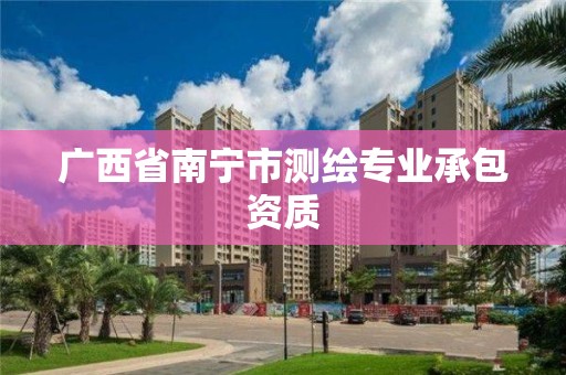 广西省南宁市测绘专业承包资质