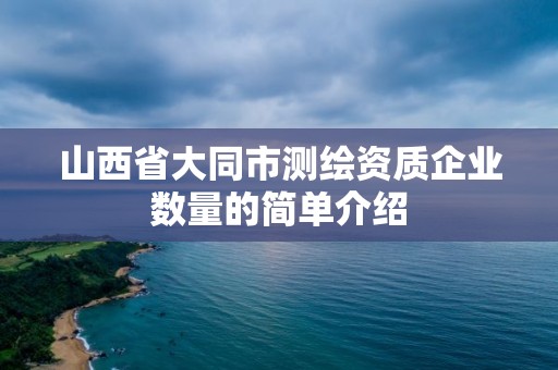 山西省大同市测绘资质企业数量的简单介绍