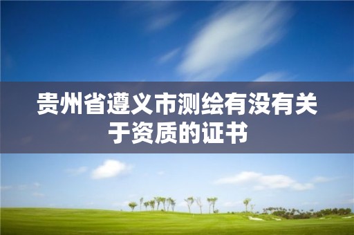 贵州省遵义市测绘有没有关于资质的证书