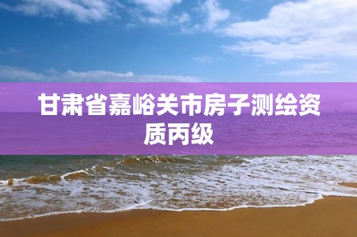 甘肃省嘉峪关市房子测绘资质丙级