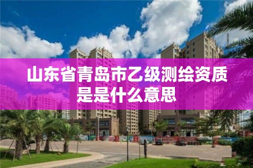 山东省青岛市乙级测绘资质是是什么意思