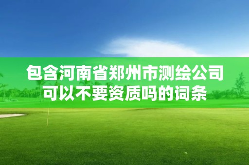 包含河南省郑州市测绘公司可以不要资质吗的词条