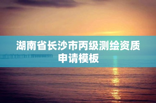 湖南省长沙市丙级测绘资质申请模板