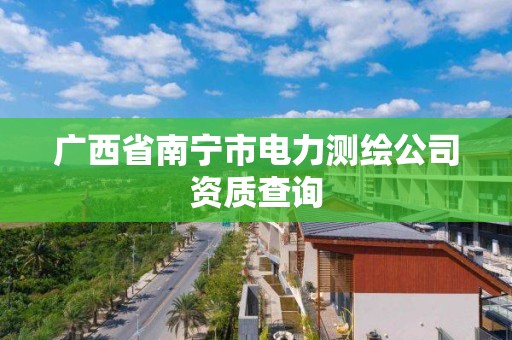 广西省南宁市电力测绘公司资质查询