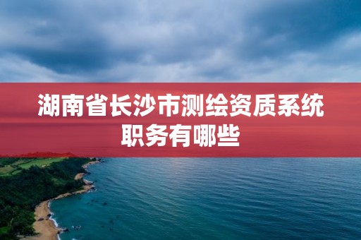 湖南省长沙市测绘资质系统职务有哪些