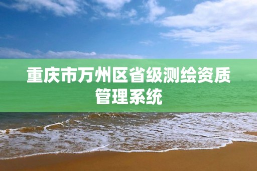 重庆市万州区省级测绘资质管理系统