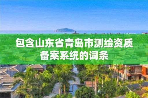 包含山东省青岛市测绘资质备案系统的词条