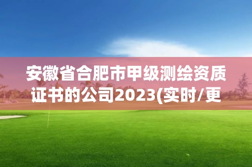 安徽省合肥市甲级测绘资质证书的公司2023(实时/更新中)