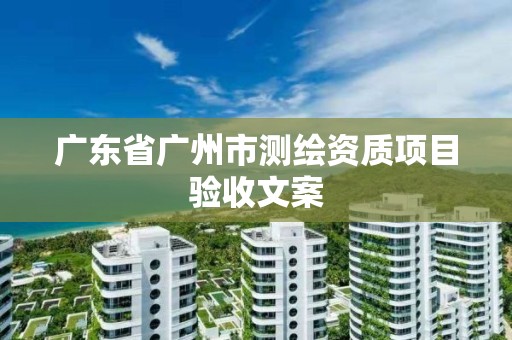 广东省广州市测绘资质项目验收文案