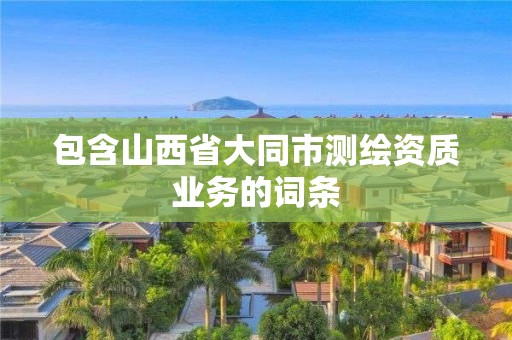 包含山西省大同市测绘资质业务的词条