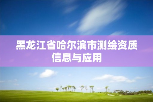 黑龙江省哈尔滨市测绘资质信息与应用