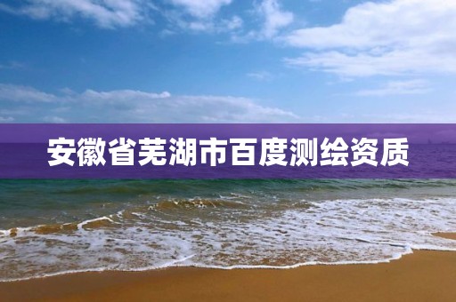 安徽省芜湖市百度测绘资质