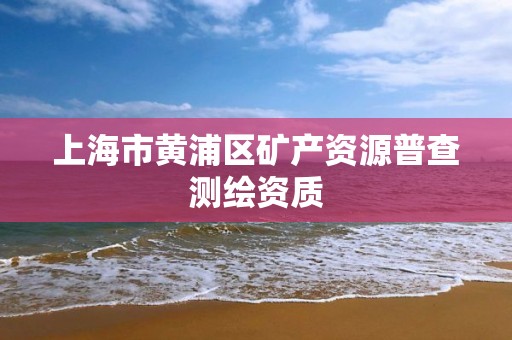 上海市黄浦区矿产资源普查测绘资质