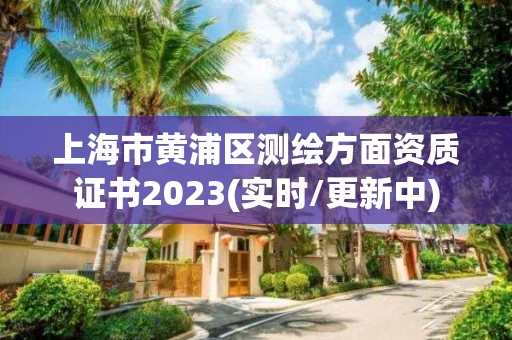 上海市黄浦区测绘方面资质证书2023(实时/更新中)