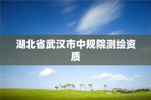 湖北省武汉市中规院测绘资质